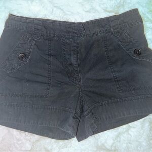 H&M shorts black size 8 button decoration on front pockets